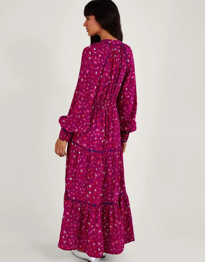 Monsoon Sara Animal Print Dress Pink Women Day Dresses Monsoon Sara Animal Print Dress Pink Women Day Dresses
