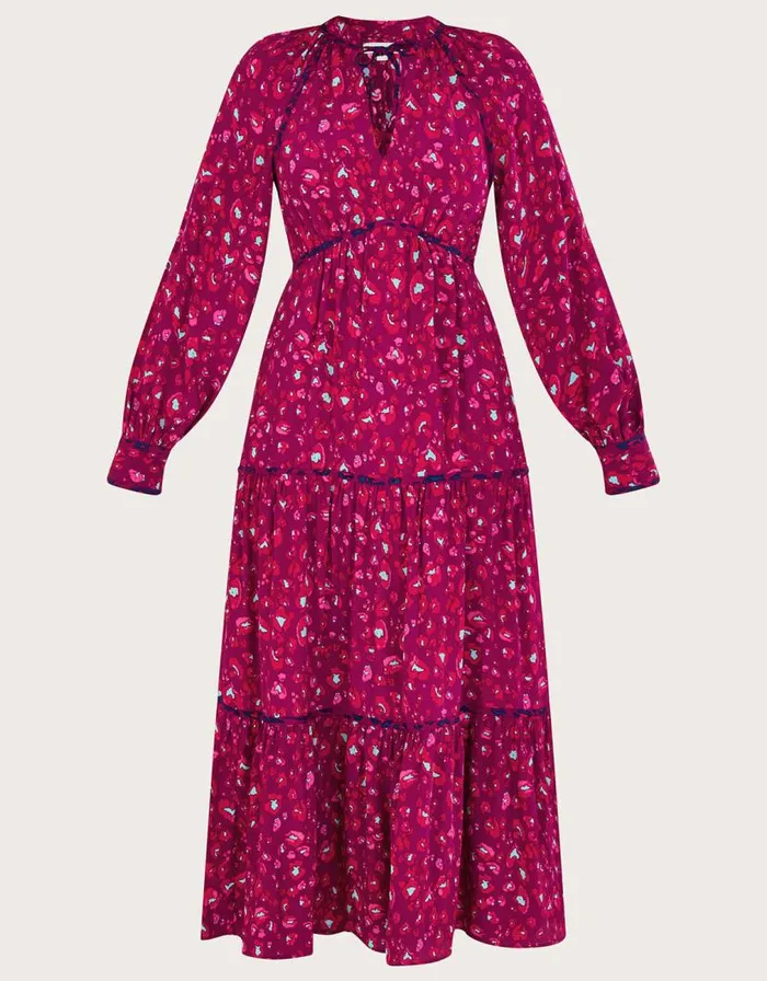Monsoon Sara Animal Print Dress Pink Women Day Dresses Monsoon Sara Animal Print Dress Pink Women Day Dresses