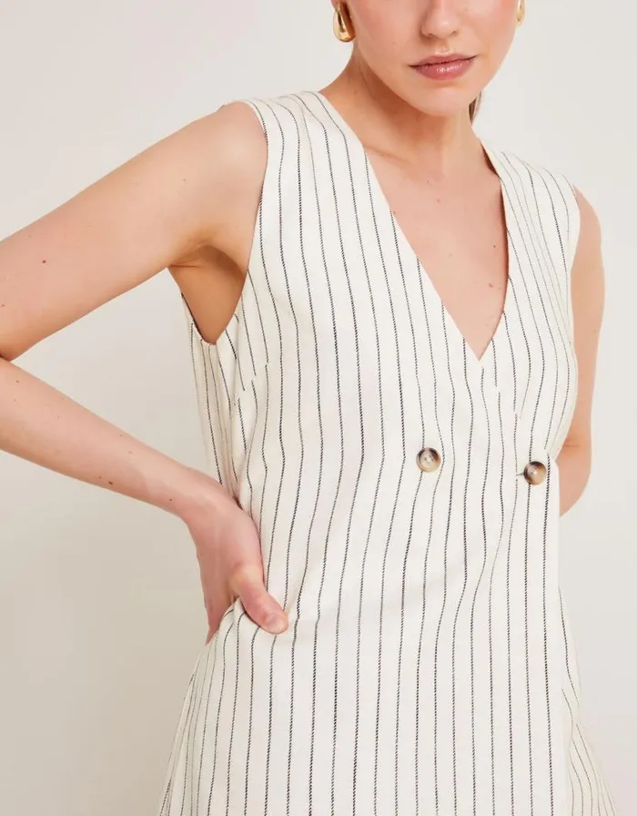 Monsoon Sara Stripe Waistcoat Ivory Women Tops and Blouses Monsoon Sara Stripe Waistcoat Ivory Women Tops and Blouses