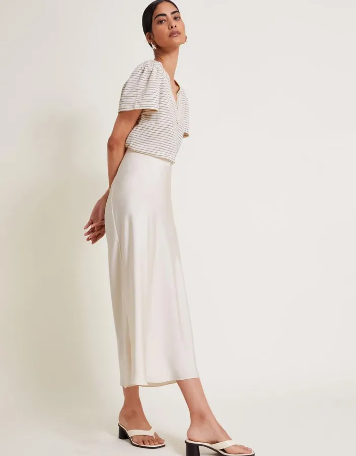 Monsoon Shay Stripe Lace TShirt Ivory Women Tops and Blouses Monsoon Shay Stripe Lace TShirt Ivory Women Tops and Blouses