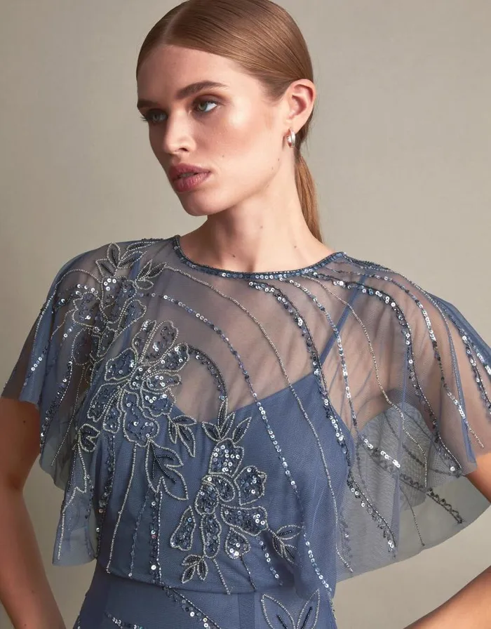 Monsoon Sienna Embellished Maxi Dress Blue Women Occasionwear Monsoon Sienna Embellished Maxi Dress Blue Women Occasionwear