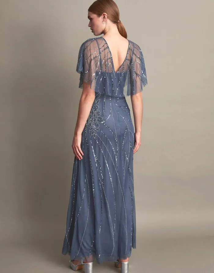 Monsoon Sienna Embellished Maxi Dress Blue Women Occasionwear Monsoon Sienna Embellished Maxi Dress Blue Women Occasionwear