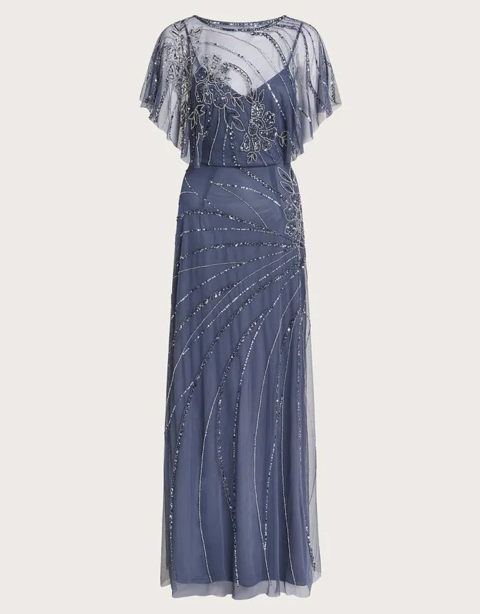 Monsoon Sienna Embellished Maxi Dress Blue Women Occasionwear Monsoon Sienna Embellished Maxi Dress Blue Women Occasionwear