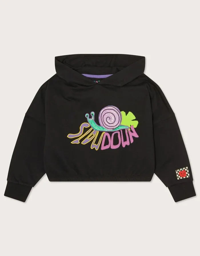Monsoon Slow Down Cropped Jumper Black Children Knitwear and Cardigans Monsoon Slow Down Cropped Jumper Black Children Knitwear and Cardigans