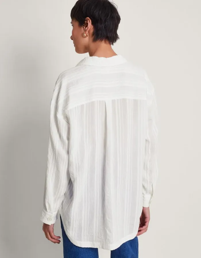 Monsoon Sofia Long Sleeve Textured Shirt White Women Tops and Blouses Monsoon Sofia Long Sleeve Textured Shirt White Women Tops and Blouses