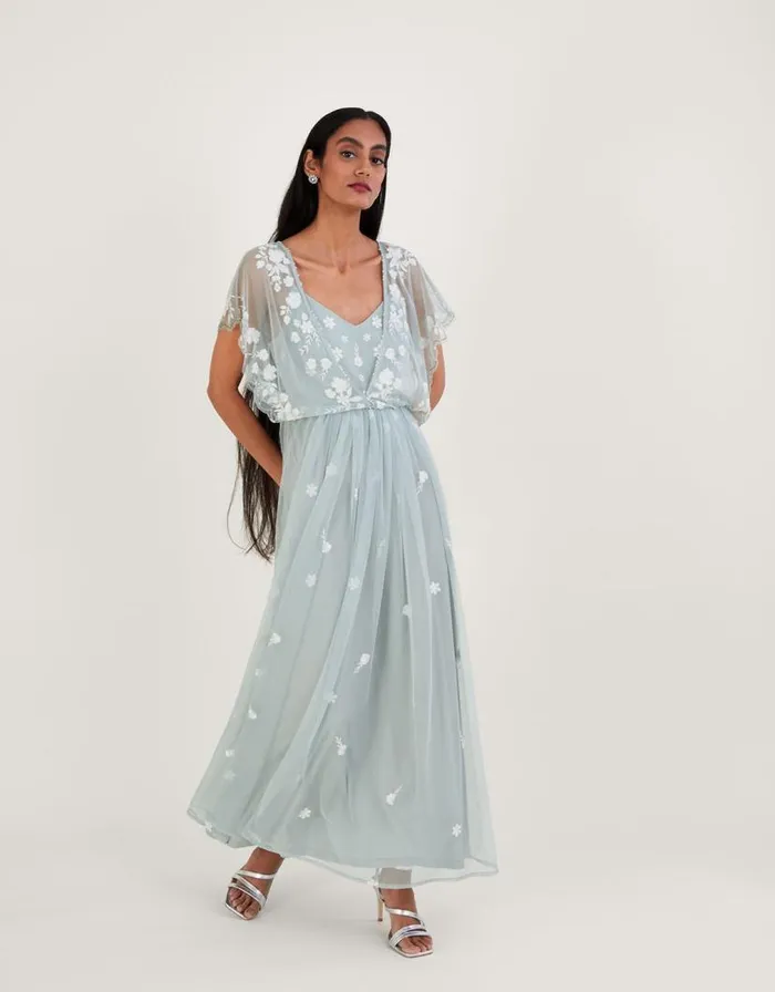 Monsoon Sophie Embroidered Shorter Length Maxi Dress Green Women Occasionwear Monsoon Sophie Embroidered Shorter Length Maxi Dress Green Women Occasionwear