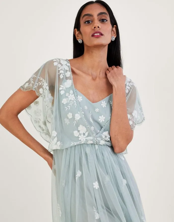 Monsoon Sophie Embroidered Shorter Length Maxi Dress Green Women Occasionwear Monsoon Sophie Embroidered Shorter Length Maxi Dress Green Women Occasionwear