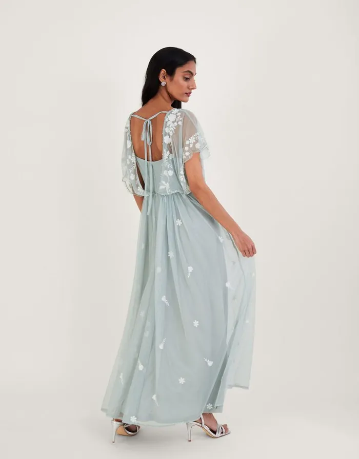 Monsoon Sophie Embroidered Shorter Length Maxi Dress Green Women Occasionwear Monsoon Sophie Embroidered Shorter Length Maxi Dress Green Women Occasionwear