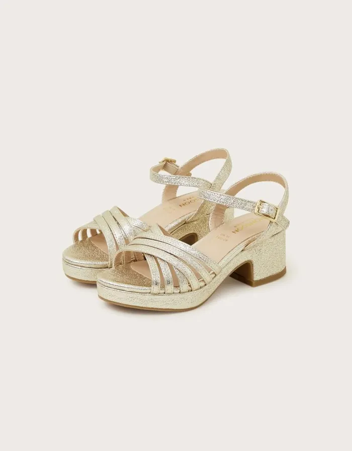 Monsoon Sparkle Sandals Gold Children Partywear