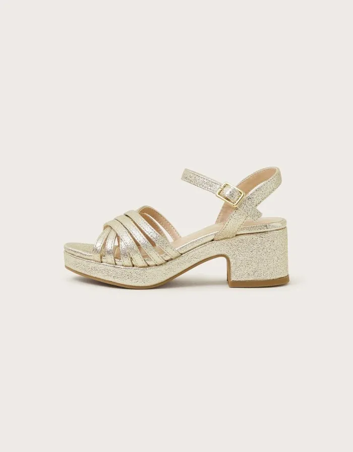 Monsoon Sparkle Sandals Gold Children Partywear Monsoon Sparkle Sandals Gold Children Partywear