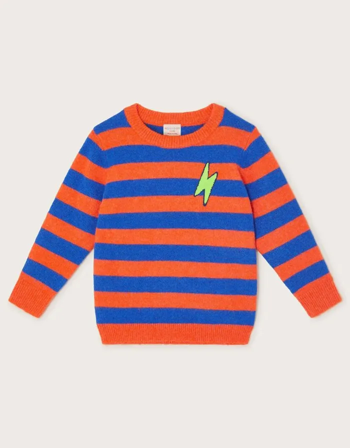 Monsoon Stripe Knit Jumper Orange Children Knitwear Jumpers and Hoodies Monsoon Stripe Knit Jumper Orange Children Knitwear Jumpers and Hoodies
