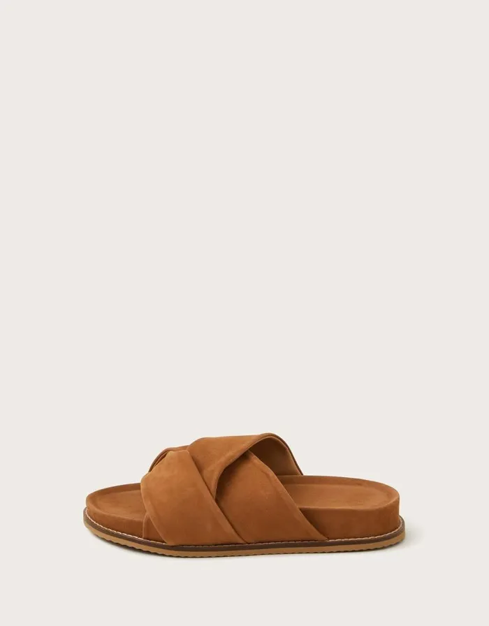 Monsoon Suede Twist Strap Sandals Tan Women Sandals Monsoon Suede Twist Strap Sandals Tan Women Sandals