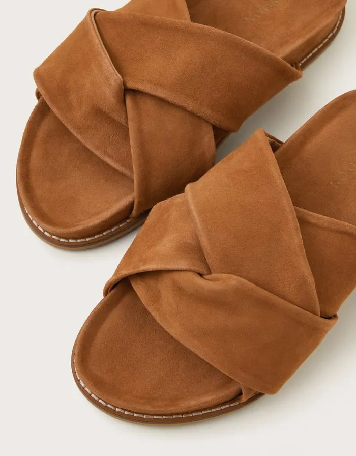 Monsoon Suede Twist Strap Sandals Tan Women Sandals Monsoon Suede Twist Strap Sandals Tan Women Sandals