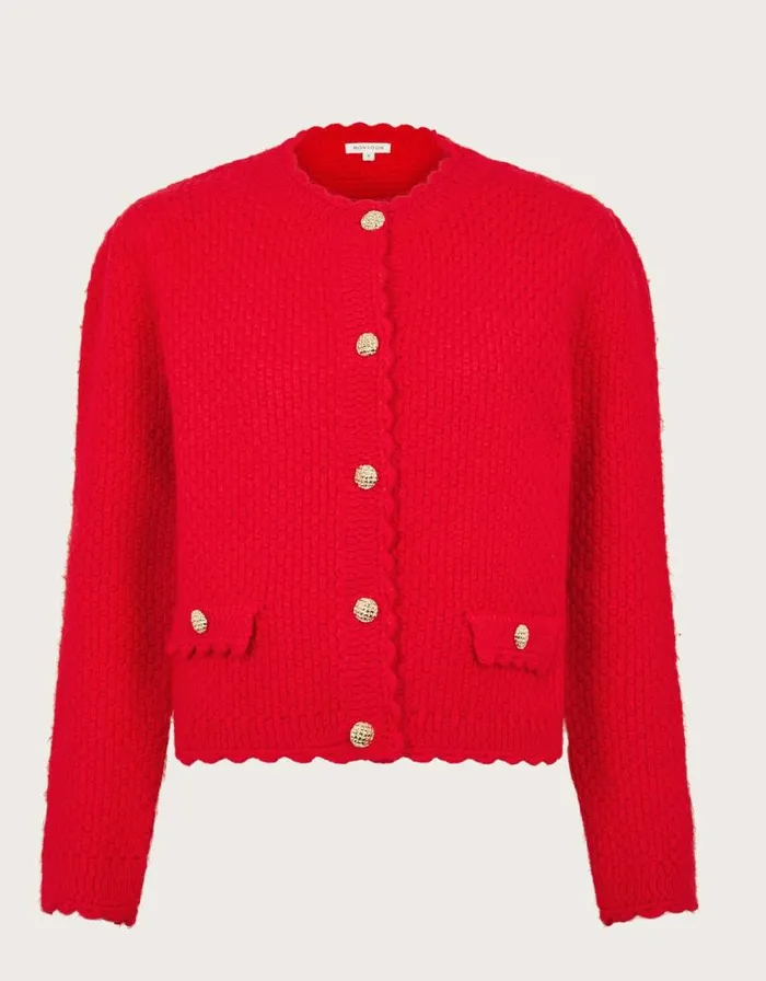 Monsoon Suki Stitch Cardigan Red Women Cardigans Monsoon Suki Stitch Cardigan Red Women Cardigans