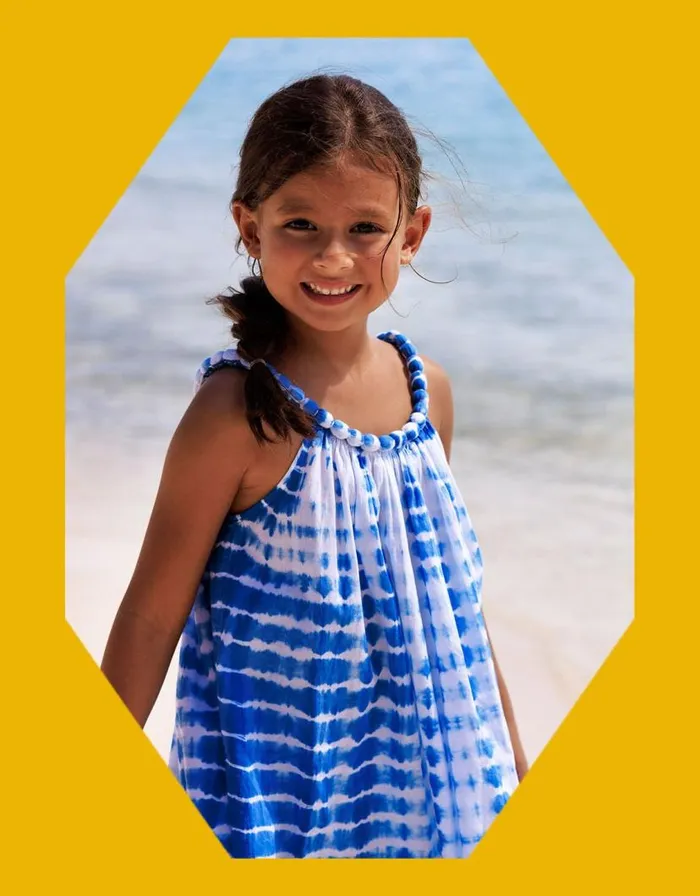 Monsoon Sunuva Tie Dye Dress Blue Children Dresses
