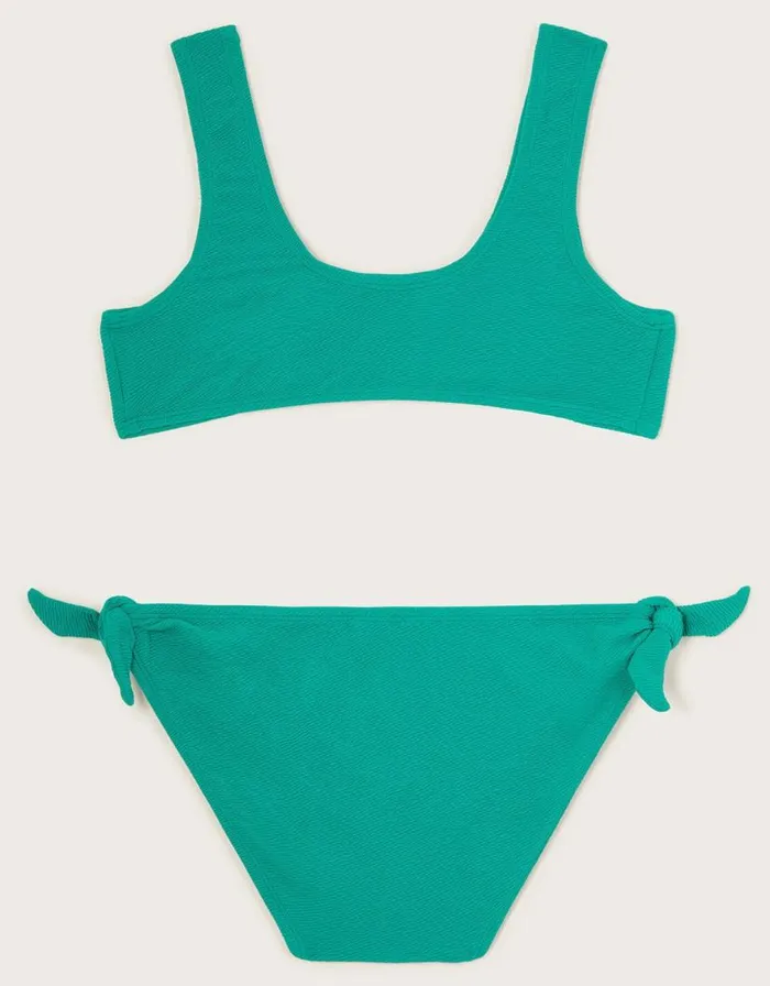 Monsoon Tie Bikini Set Green Children Beachwear and Swimwear Monsoon Tie Bikini Set Green Children Beachwear and Swimwear