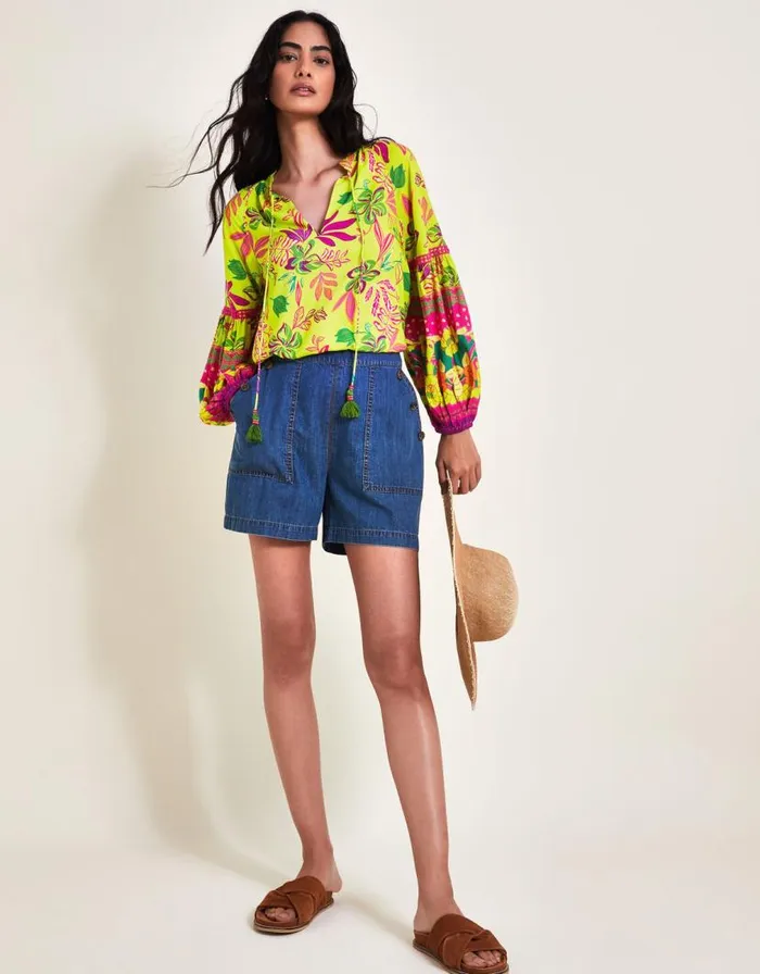 Monsoon Vita Floral Top Green Women Tops and Blouses