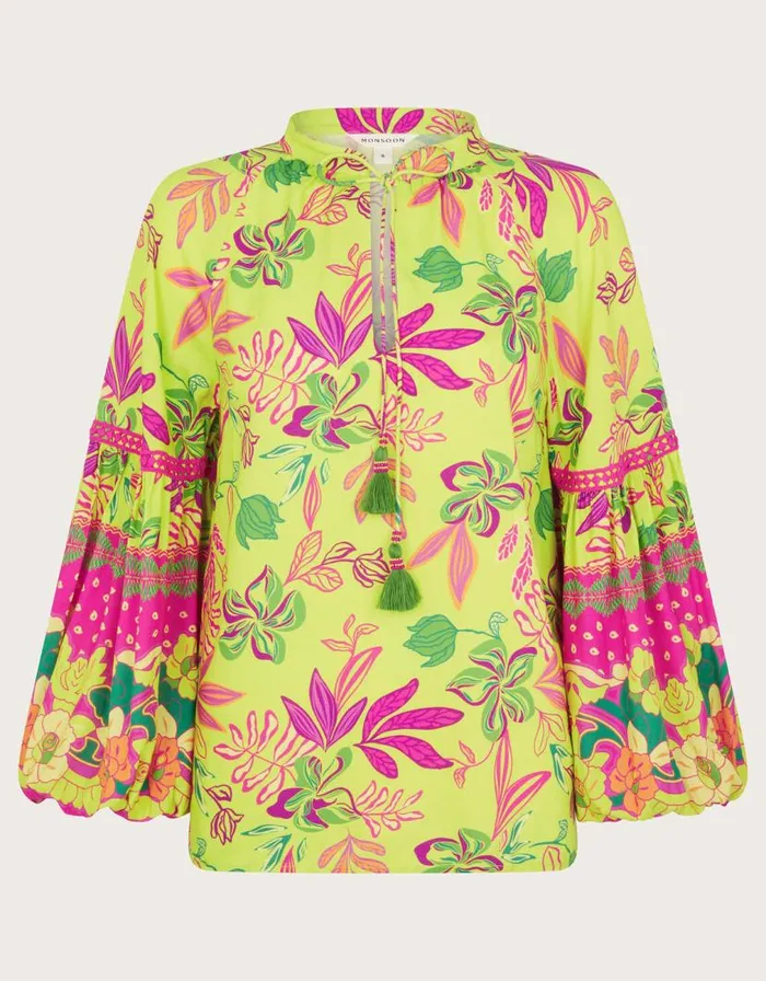 Monsoon Vita Floral Top Green Women Tops and Blouses Monsoon Vita Floral Top Green Women Tops and Blouses