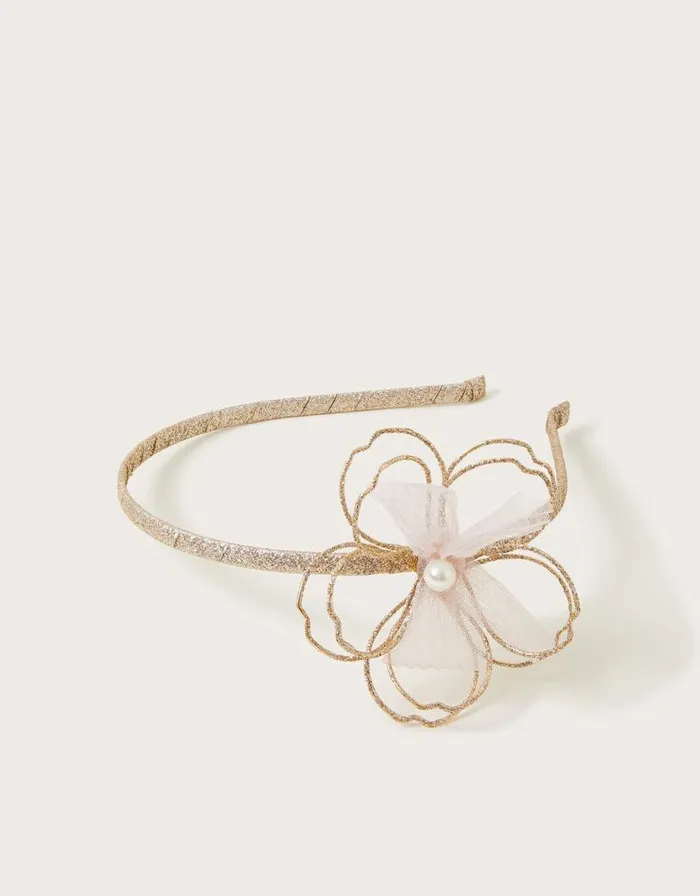 Monsoon Wire Flower Glitter Headband Children Girls039 Hair Accessories