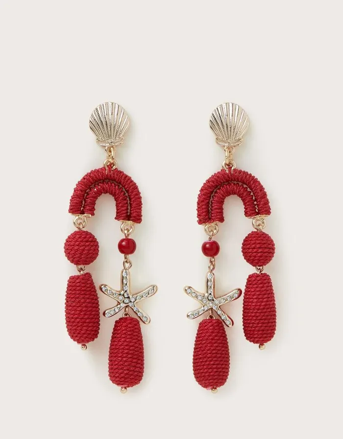 Monsoon Woven Shell Drop Earrings Women Jewellery and Hair Monsoon Woven Shell Drop Earrings Women Jewellery and Hair