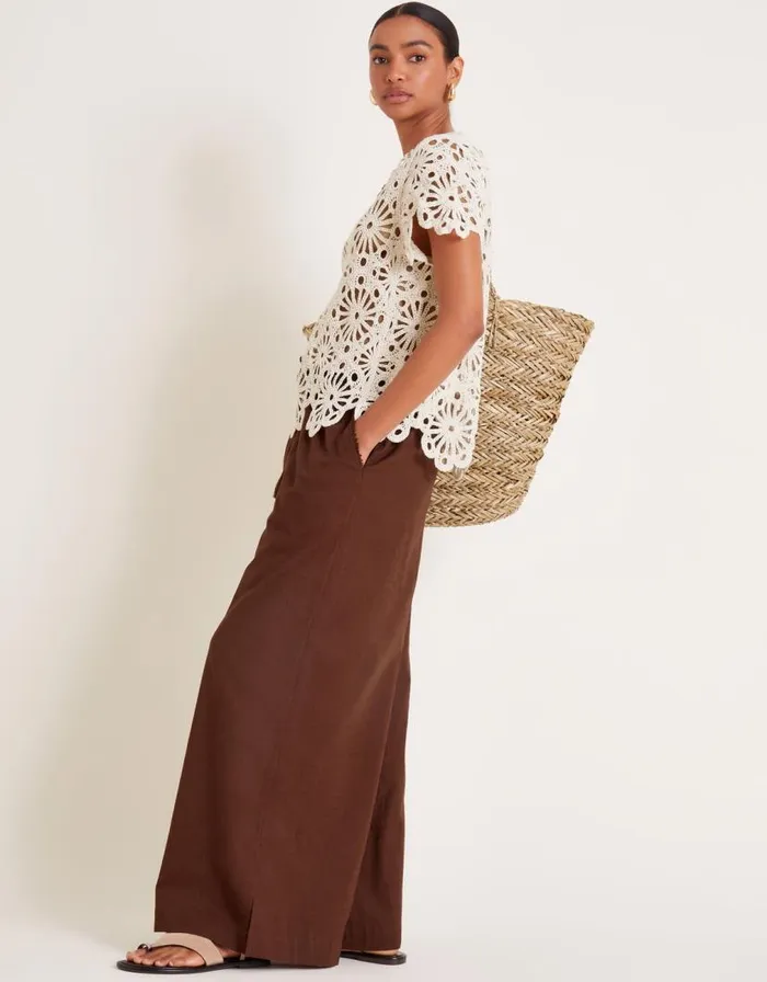 Monsoon Yara Plain Wide Leg Trousers Orange Women Beachwear and Swimwear Monsoon Yara Plain Wide Leg Trousers Orange Women Beachwear and Swimwear