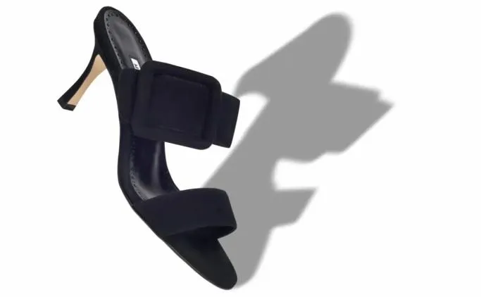 Mules Women Manolo Blahnik GABLEBlack Suede Open Toe Mules