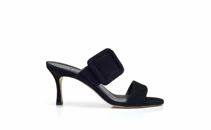 Mules Women Manolo Blahnik GABLEBlack Suede Open Toe Mules Mules Women Manolo Blahnik GABLEBlack Suede Open Toe Mules