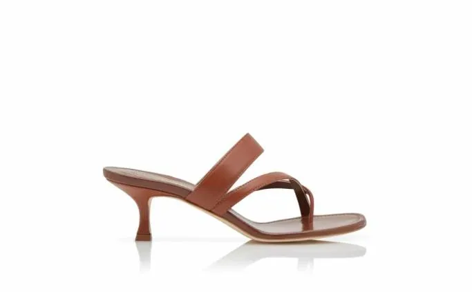 Mules Women Manolo Blahnik SUSABrown Nappa Leather Crossover Strappy Mules Mules Women Manolo Blahnik SUSABrown Nappa Leather Crossover Strappy Mules