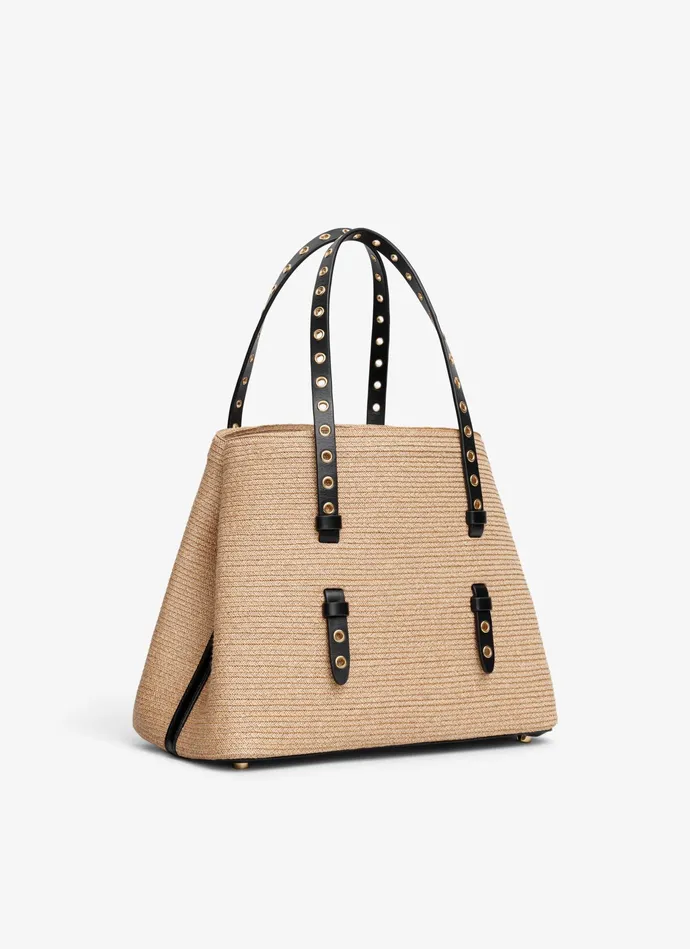 Natural MINA 25 BAG IN PAPER STRAW Women Alaa Le Mina