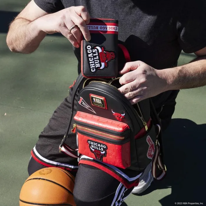 NBA Chicago Bulls Patch Icons Mini Backpack Unisex Loungefly Backpacks