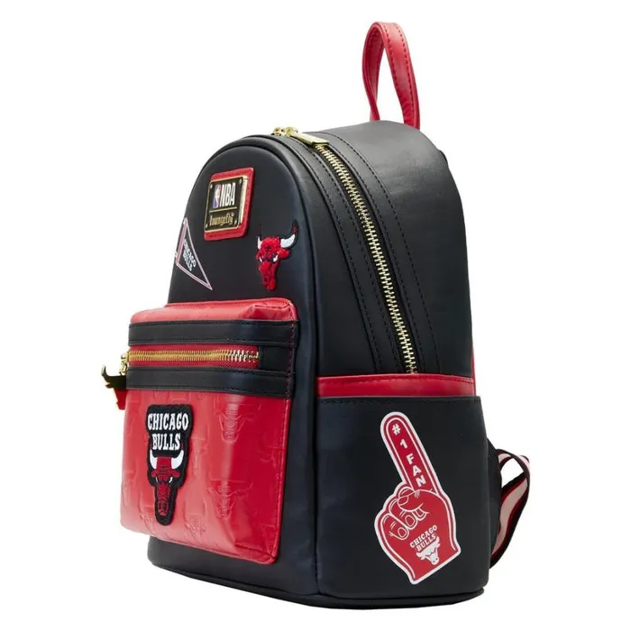 NBA Chicago Bulls Patch Icons Mini Backpack Unisex Loungefly Backpacks