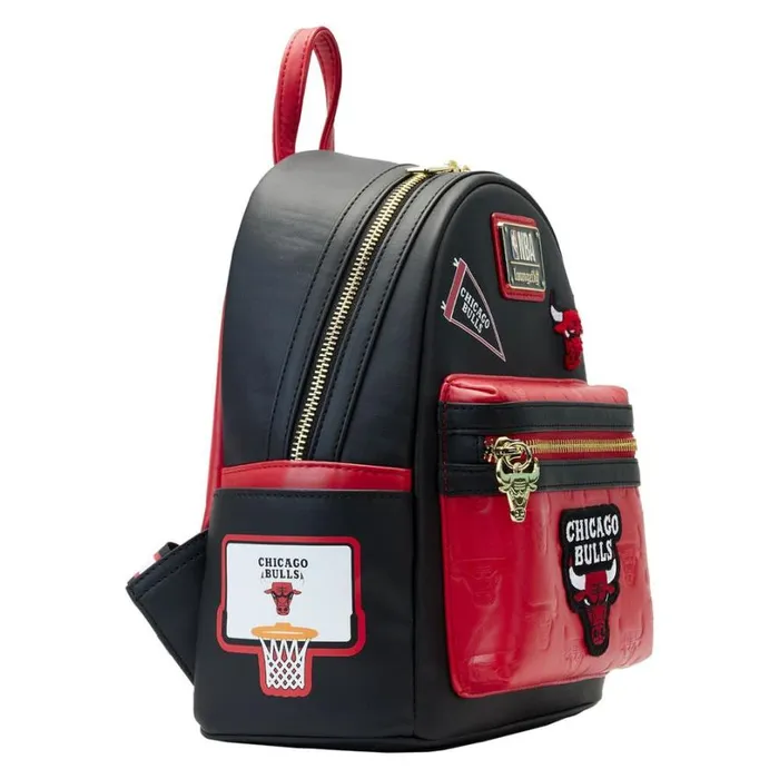 NBA Chicago Bulls Patch Icons Mini Backpack Unisex Loungefly Backpacks