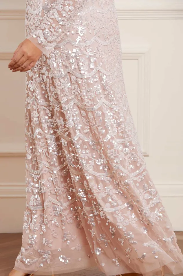 Needle and Thread Alicia Scallop Gown Pink Women Embellished Dresses