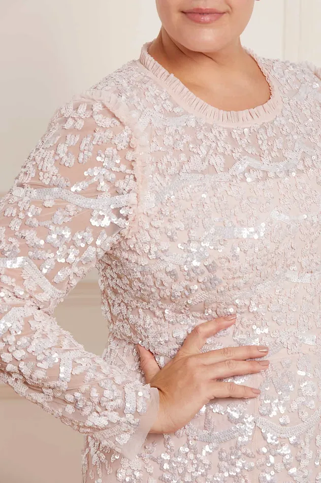 Needle and Thread Alicia Scallop Gown Pink Women Embellished Dresses