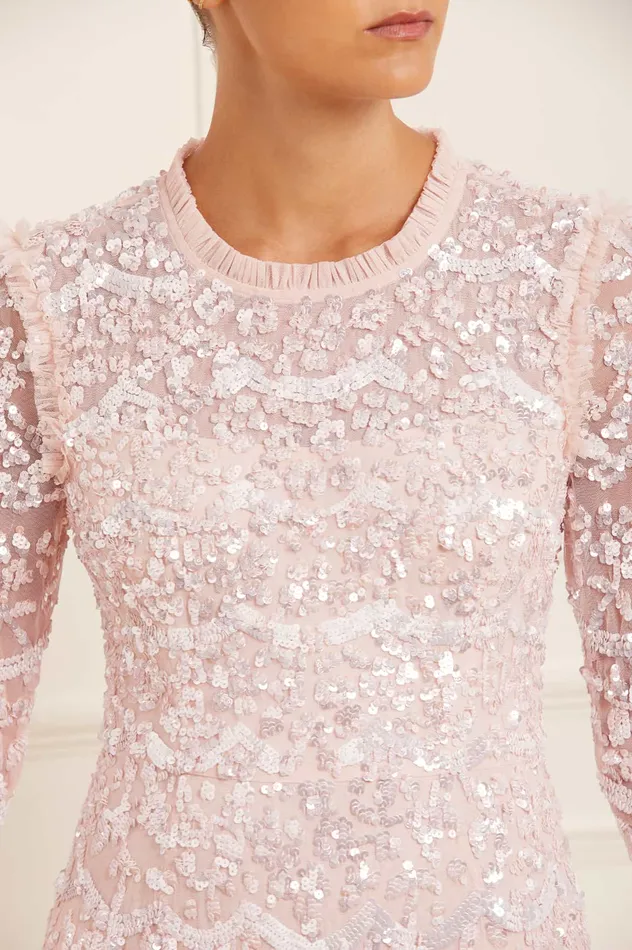 Needle and Thread Alicia Scallop Gown Pink Women Embellished Dresses