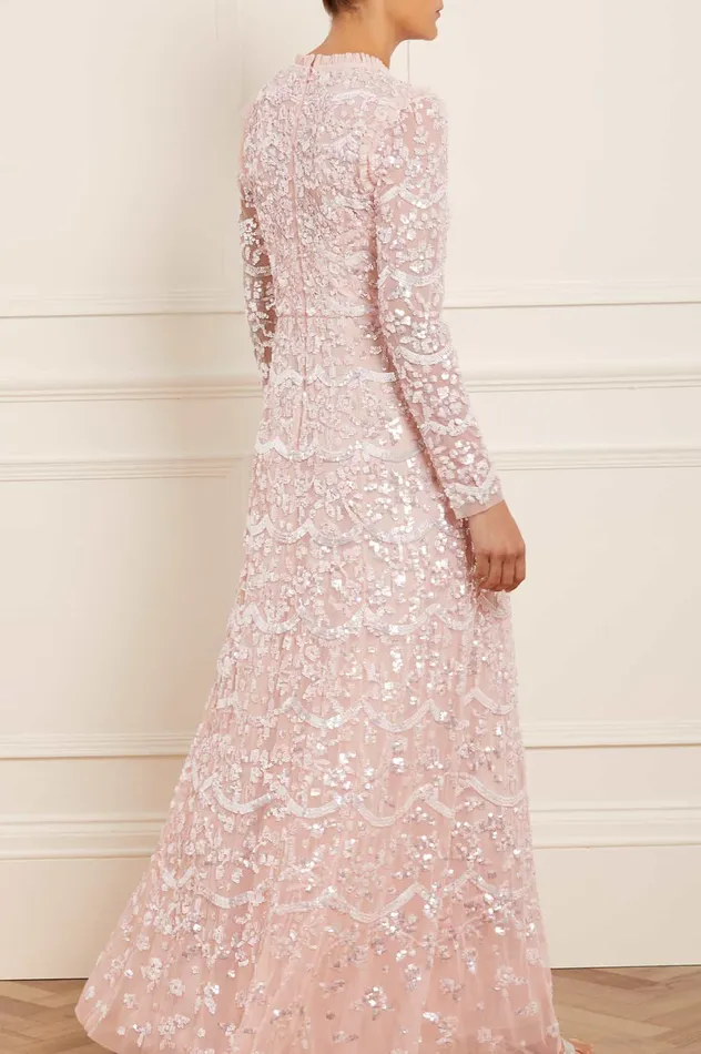 Needle and Thread Alicia Scallop Gown Pink Women Embellished Dresses