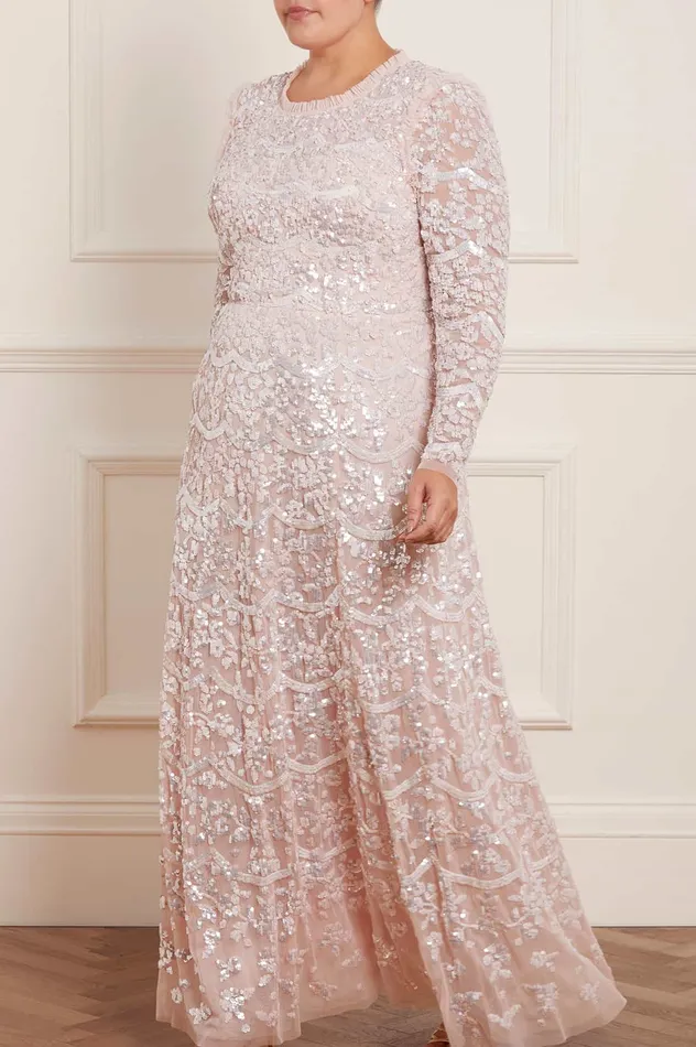 Needle and Thread Alicia Scallop Gown Pink Women Embellished Dresses