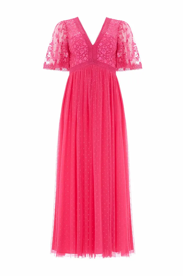 Needle and Thread Celestia Ribbon Bodice Ankle Gown Pink Women Exclusives Needle and Thread Celestia Ribbon Bodice Ankle Gown Pink Women Exclusives