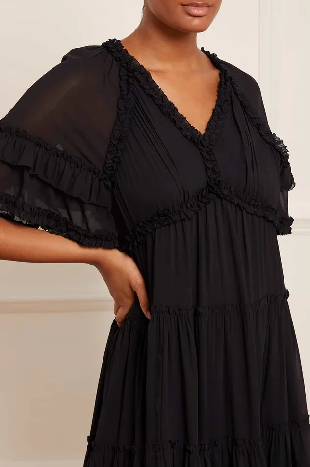 Needle and Thread Dora Chiffon Ankle Gown Black Women Day Dresses Needle and Thread Dora Chiffon Ankle Gown Black Women Day Dresses