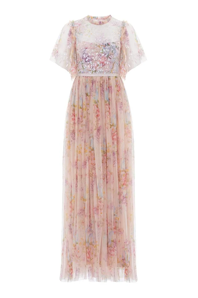 Needle and Thread Floral Diamond Bodice Maxi Dress Multi Women Embellished Dresses