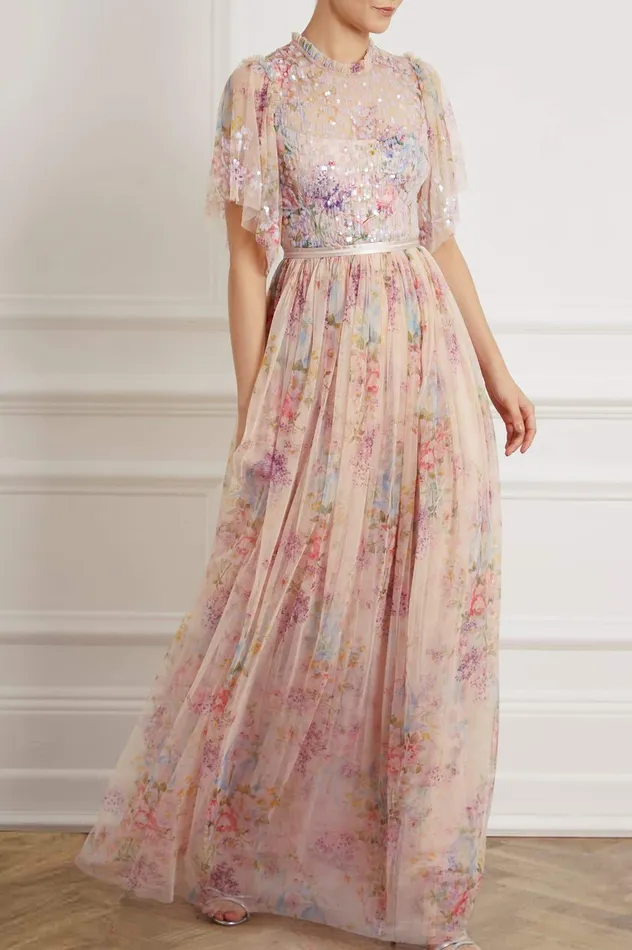 Needle and Thread Floral Diamond Bodice Maxi Dress Multi Women Embellished Dresses