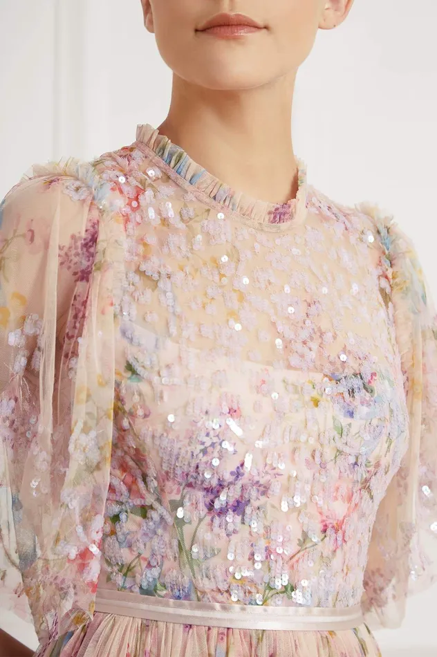 Needle and Thread Floral Diamond Bodice Maxi Dress Multi Women Embellished Dresses