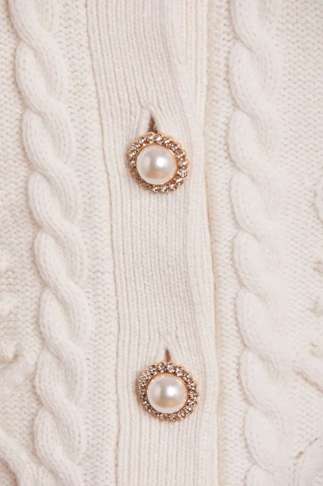Needle and Thread Flower Applique Short Cardigan Champagne Women Exclusives