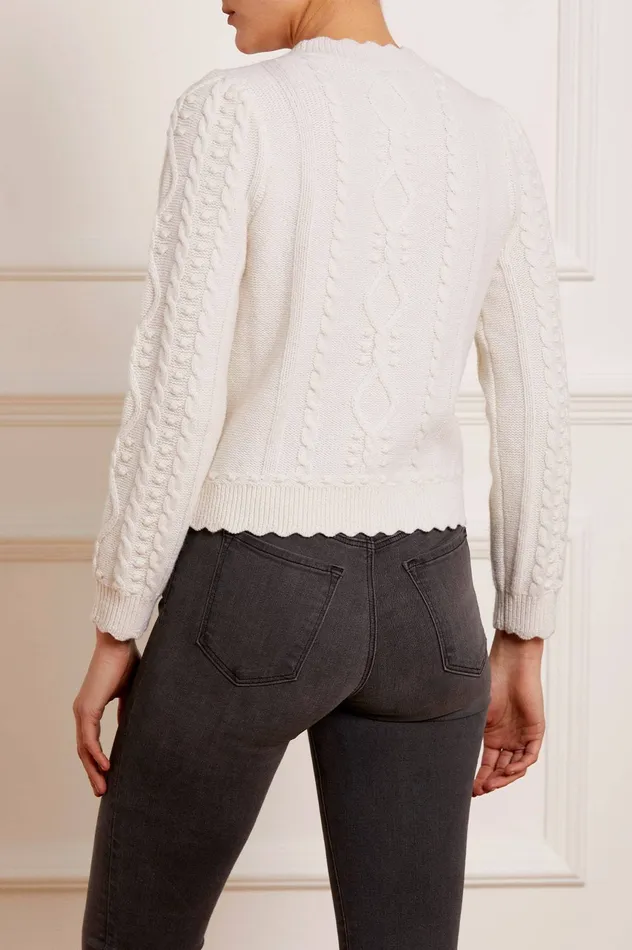 Needle and Thread Flower Applique Short Cardigan Champagne Women Exclusives