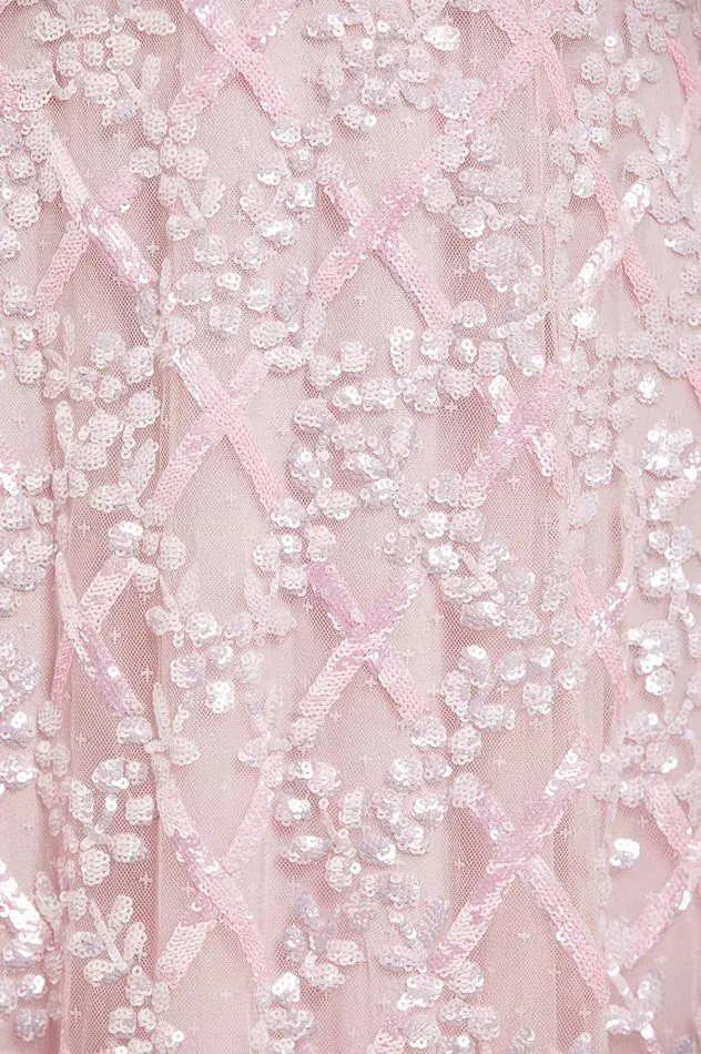 Needle and Thread Garden Lattice Gloss Ankle Gown Pink Women Embellished Dresses