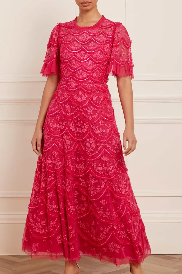 Needle and Thread Lily Bloom Ankle Gown Pink Women Embellished Dresses