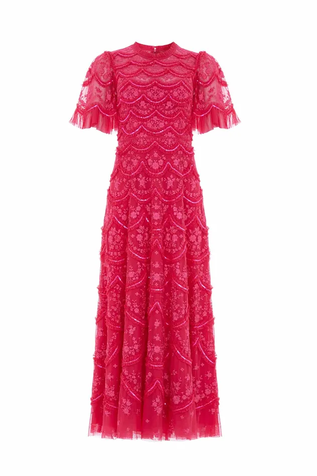 Needle and Thread Lily Bloom Ankle Gown Pink Women Embellished Dresses