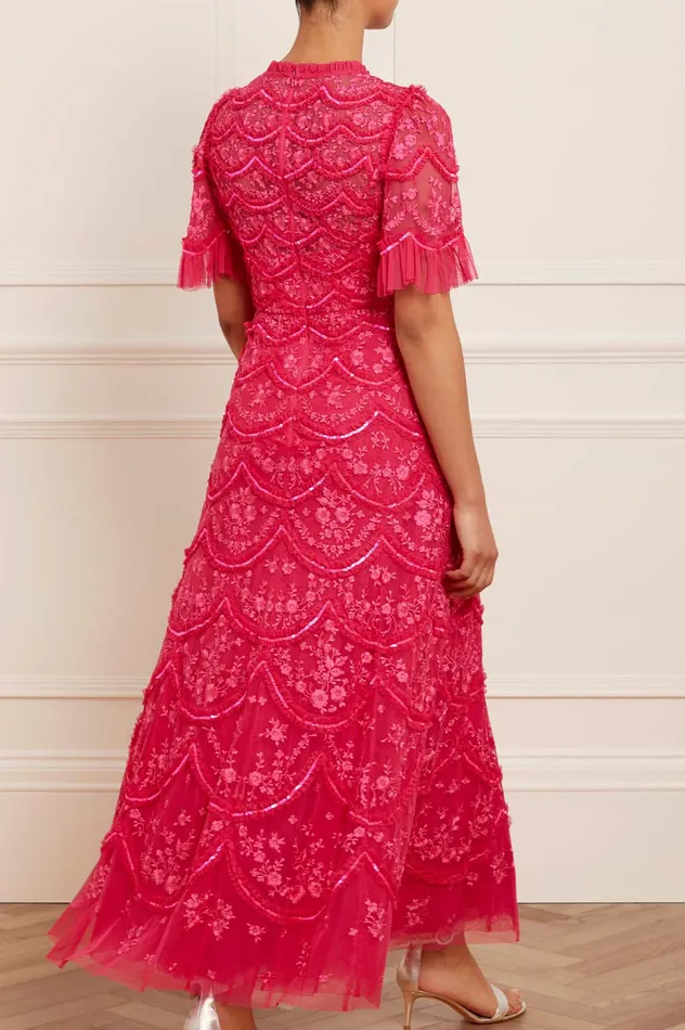 Needle and Thread Lily Bloom Ankle Gown Pink Women Embellished Dresses