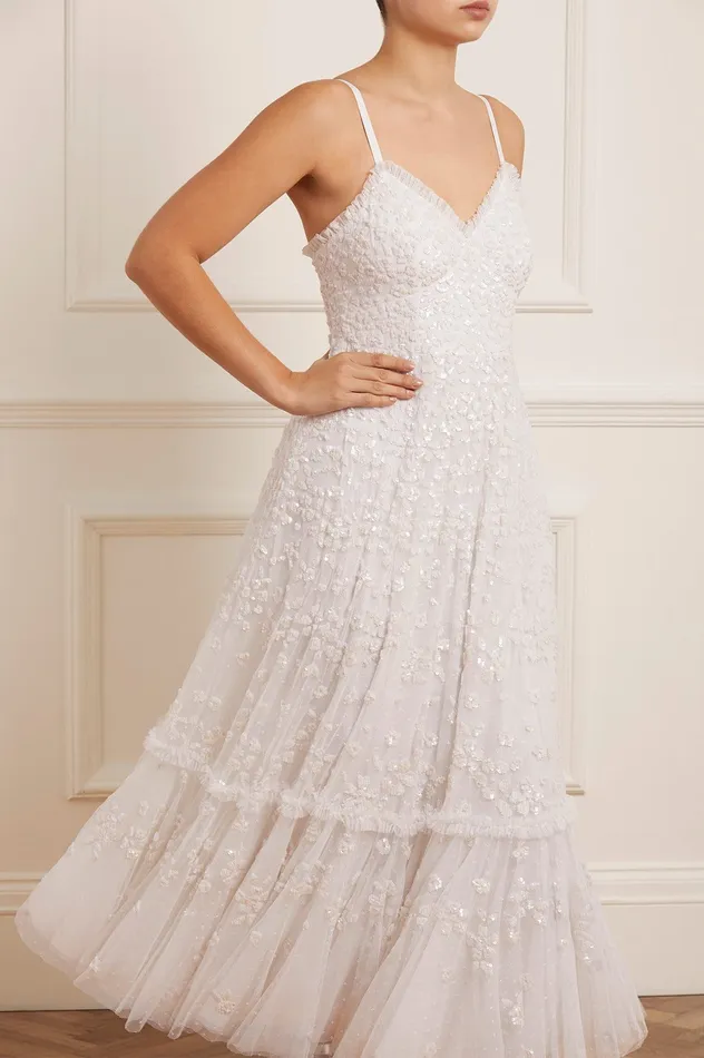Needle and Thread Margot Cami Ankle Gown White Women Embellished Dresses