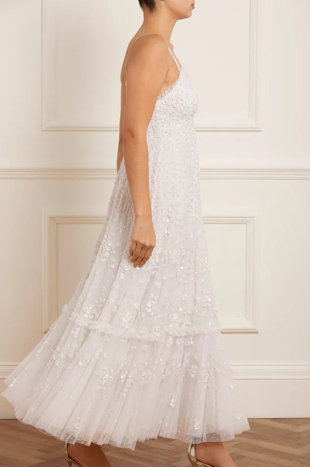Needle and Thread Margot Cami Ankle Gown White Women Embellished Dresses